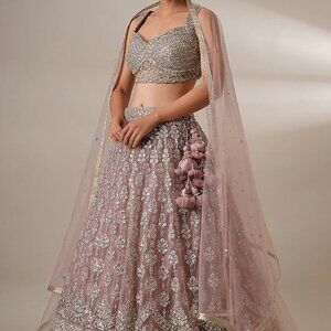 Pink Embroidered Lehenga Set